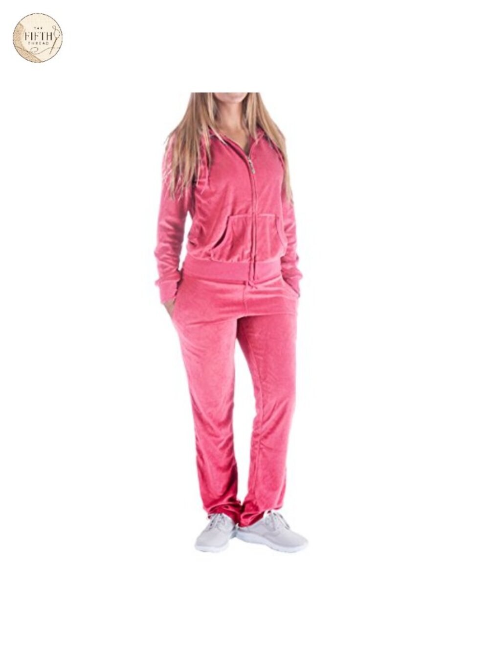 2 Piece Velour Tracksuit Set Zip Hoodie & Sweatpants Loungewear